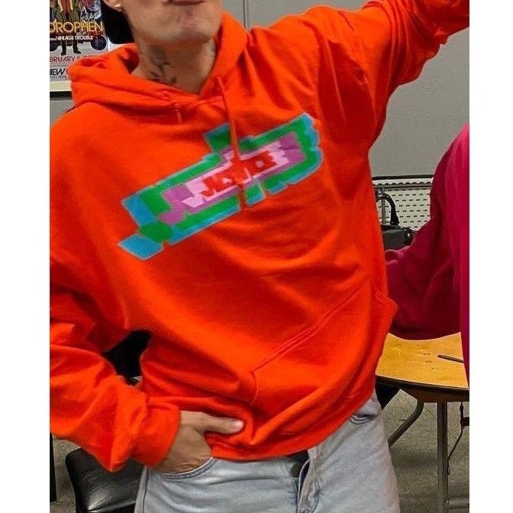 Justin Beiber Justice‎ Orange Tour Sweatshirt Hoodie Size Small